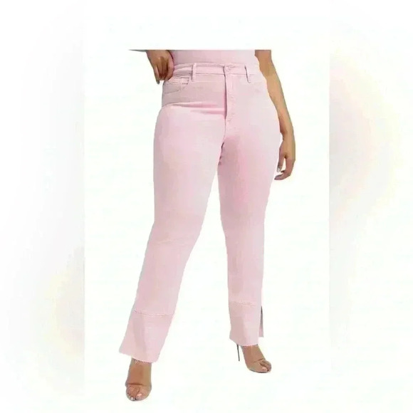 Good American Good Boy Straight Jeans In MineralRoseQuar Pink Size 6/28 - Picture 3 of 13